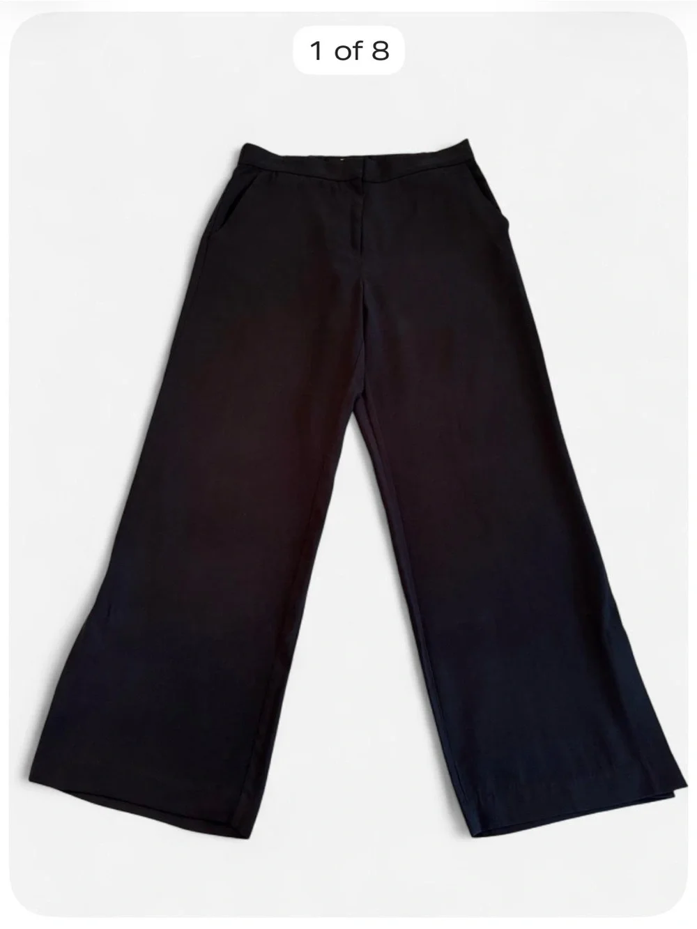 H&M Women’s Size 14 Black Tailored Ankle Slit Straight Leg Pants